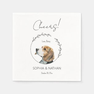 Simple Beagle Hund Bröllop Cocktail Napkins Pappersservett