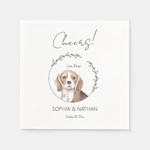 Simple Beagle Puppy Bröllop Cocktail Napkins Pappersservett