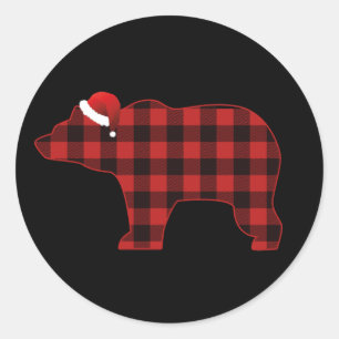 Simple Bear Silhouette Buffalo-Helgdag Runt Klistermärke