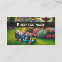 Simple Beautiful Garden Lawn Care Business Card
