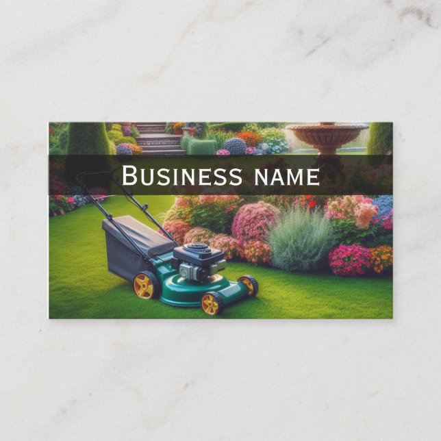 Simple Beautiful Garden Lawn Care Business Card Visitkort (Framsida)