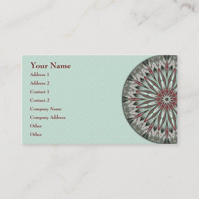 Simple Beauty Mandala - Affärskort Visitkort (Framsida)