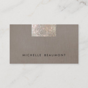 Simple Beauty och Mode Chic Faux Sequin Taupe Visitkort