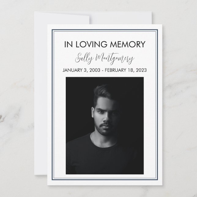 Simple begravningsprogram i gräns inbjudningar (Framsida)