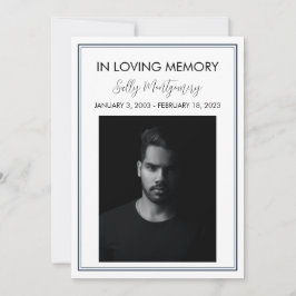 Simple begravningsprogram i gräns inbjudningar