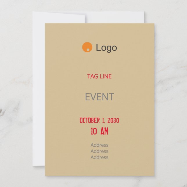 Simple Beige Corporate Inbjudningar (Framsida)