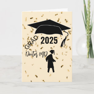 Simple beige, konetti studenten-silhuett kort
