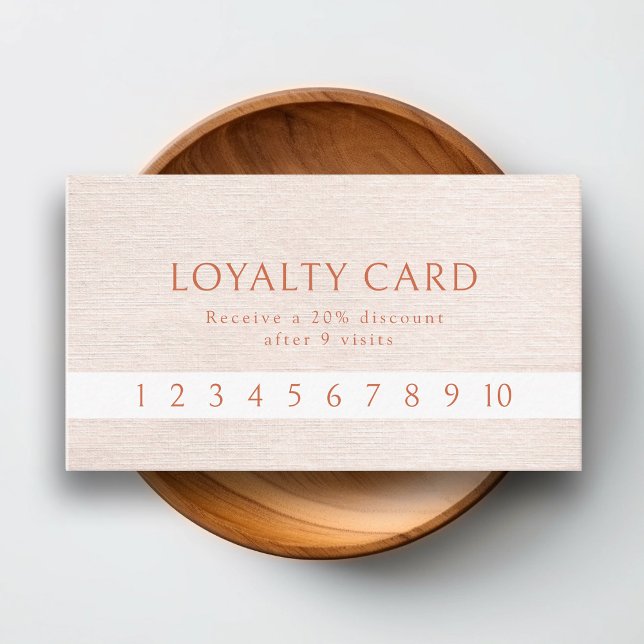 Simple Beige Modern Minimalist Loyalty Visitkort (Skapare uppladdad)