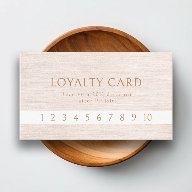Simple Beige Modern Minimalist Loyalty Visitkort (Skapare uppladdad)