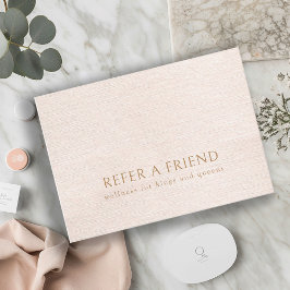 Simple Beige Modern Minimalist Referrards Visitkort