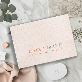 Simple Beige Modern Minimalist Referrards Visitkort