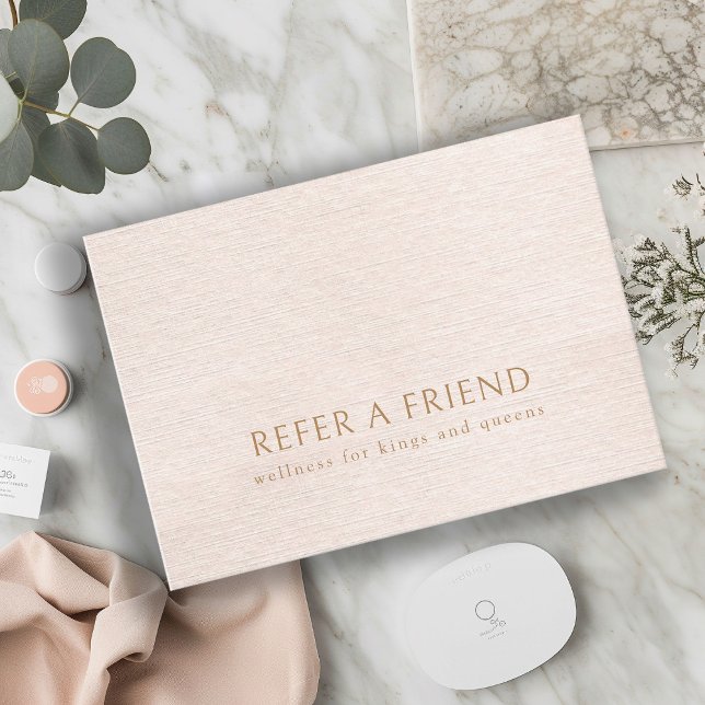 Simple Beige Modern Minimalist Referrards Visitkort (Skapare uppladdad)