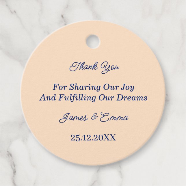 Simple Beige Personlig Bröllop Gåvor Etiketter (Framsida)