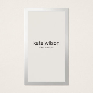 Simple Beige taupe Silver Gräns Visitkort