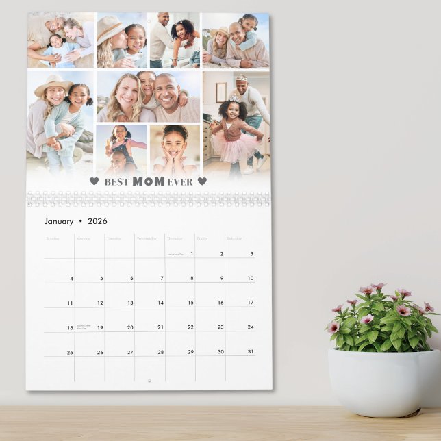 Simple Best Mamma Photo Collage Mor Kalender (Simple Best Mom Photo Collage Mother Calendar)