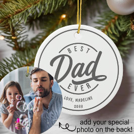 Simple Best Pappa någonsin Photo Julgransprydnad Keramik