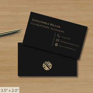 Simple Black Accountant CPA Visitkort