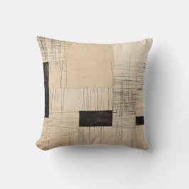 Simple Black and Beige Japandi Kudde