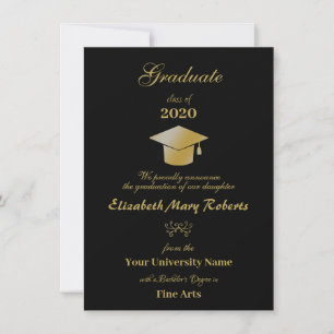 Simple Black and Guld College Universiteten Meddelande