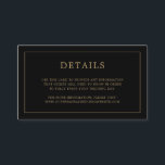 Simple Black and Guld Monogram Elegant bröllop Tilläggskort<br><div class="desc">Ett enkelt litet elegant i bröllop-höljet med en modern utformning med detaljerna omgivna av ett tunt gräns och ditt monogram på baksidan. All inslag är i faux guld över en svart bakgrund och kan ändras i designredigeringsverktyget i verktyg. En chic och snyggt som är underbar för ett minimalistiskt par. Använda...</div>