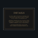 Simple Black and Guld Monogram Elegant bröllop Tilläggskort<br><div class="desc">Ett enkelt elegant i bröllop-höljet med en modern utformning med dina detaljer omgivna av ett tunt gräns. All text står i guld över en svart bakgrund. Färgen typsnitt och bakgrunden kan ändras till valfritt färg genom att klicka på knappen "anpassa". En chic och snyggt som är underbar för ett minimalistiskt...</div>