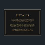 Simple Black and Guld Monogram Elegant bröllop Tilläggskort<br><div class="desc">Ett enkelt elegant i bröllop-höljet med en modern utformning med dina detaljer omgivna av ett tunt gräns. All text står i guld över en svart bakgrund. Färgen typsnitt och bakgrunden kan ändras till valfritt färg genom att klicka på knappen "anpassa". En chic och snyggt som är underbar för ett minimalistiskt...</div>