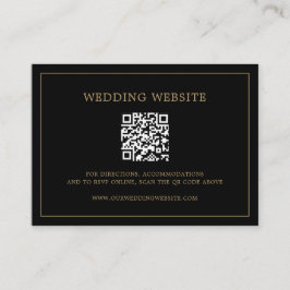 Simple Black and Guld Monogram Elegant bröllop Tilläggskort