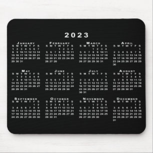 Simple Black and White 2023 Calendar Musmatta