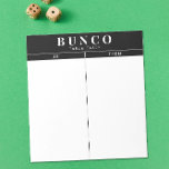 Simple Black and White Bunco Bord Tally Anteckningsblock<br><div class="desc">Om du kör en lakan på varje bord kan du se till att den som håller rätt betyg och effektiviserar ditt Bunco-spel med det här redot så att du enkelt kan riva av användan från lakan med två tomma kolonner och grafiska svarta och vita detaljer.</div>