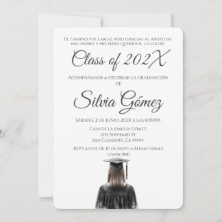 Simple Black and White Class of 2026 graduation Inbjudningar