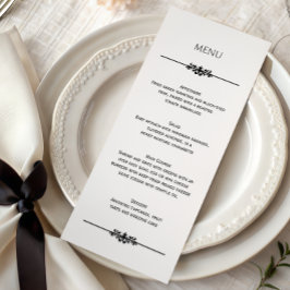Simple Black and White Elegant Wedding | Menu Meny