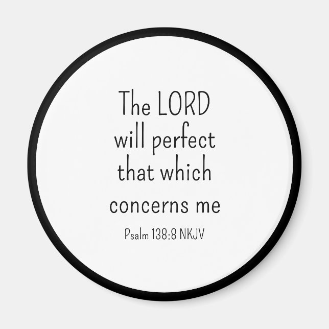 Simple Black and White Faith in God Bible Verse Magnet (Framsidan)