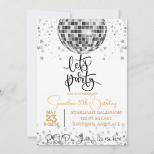 Simple Black and White Finare Birthday-inbjudan Inbjudningar