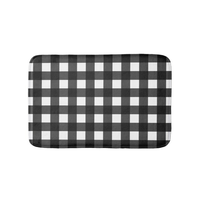 Simple Black and White Gingham Badrumsmatta (Framsidan)