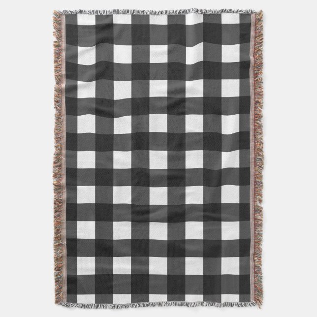Simple Black and White Gingham Filt (Framsidan Vertikal)