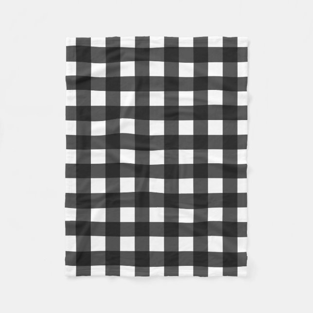 Simple Black and White Gingham Fleecefilt (Framsidan)