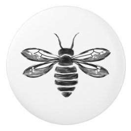 Simple Black and White Modern Hand-Drag Cute Bee Knopp