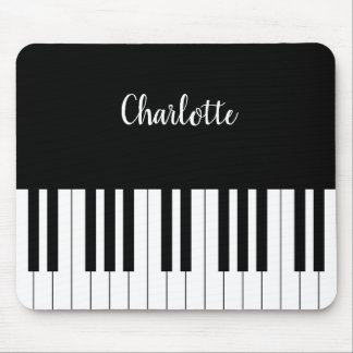 Simple Black and White Piano Tangentbord Musmatta
