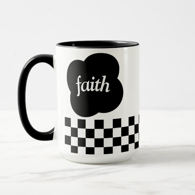 Simple black and white scripture Two-Tone mug  Mugg (Vänster)