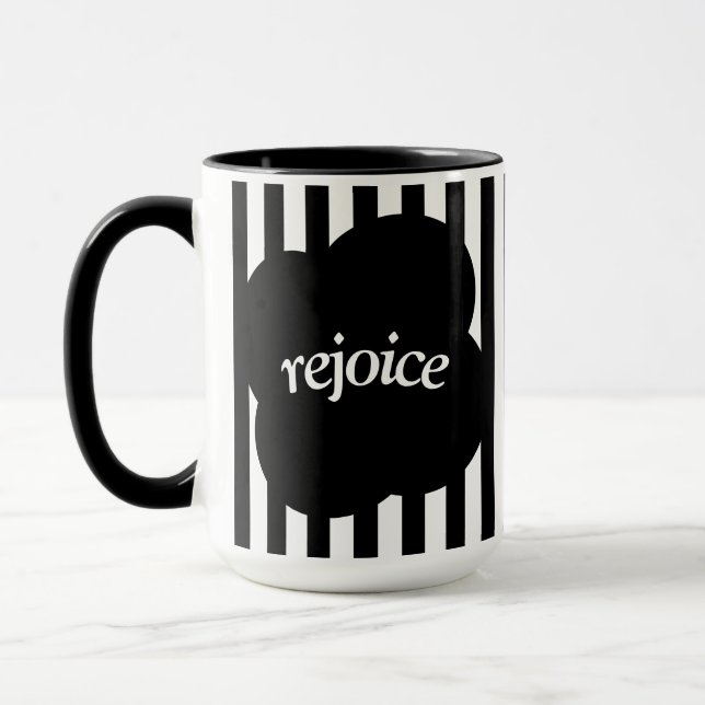 Simple black and white scripture Two-Tone mug  Mugg (Vänster)