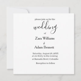 Simple black and white wedding invitation inbjudningar
