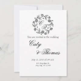 Simple black and white weeding invitation inbjudningar