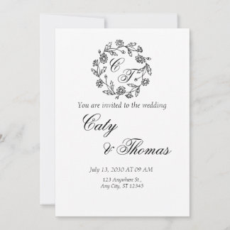 Simple black and white weeding invitation inbjudningar