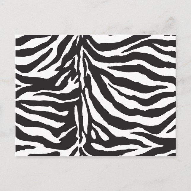 Simple Black and White Zebra Rand Mönster Vykort (Framsida)