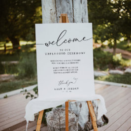 Simple Black and WhUnplugged Bröllop Ceremony-teck Poster