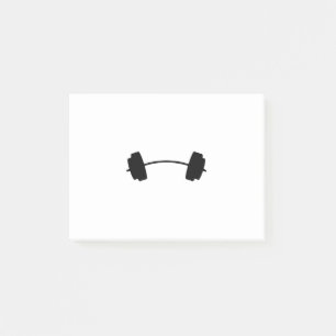 Simple Black Barbell Post-it Block
