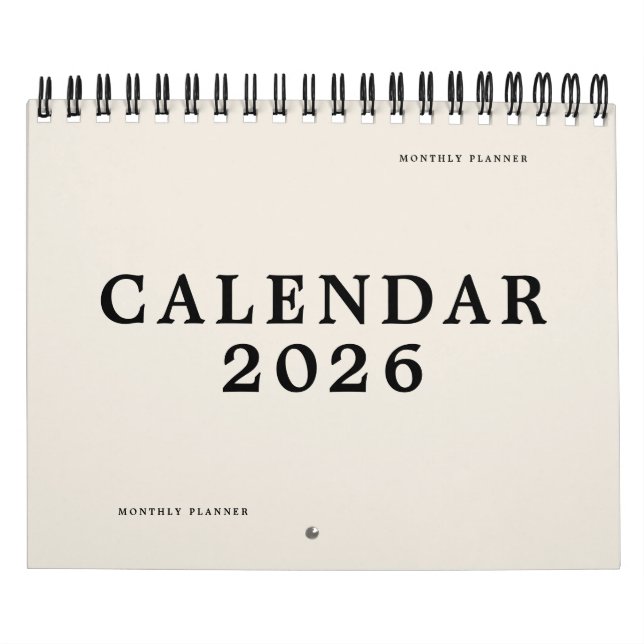 Simple Black Beige USA America Weekly Planner 2025 Kalender (Omslag)