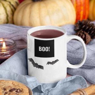 Simple Black Boo Happy halloween Två-Tonad Mugg