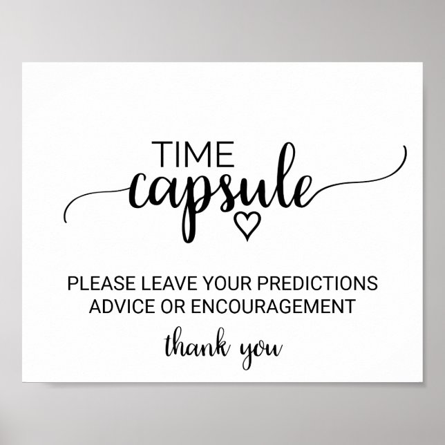 Simple Black Calligraphy Time Capsule Sign Poster (Framsidan)