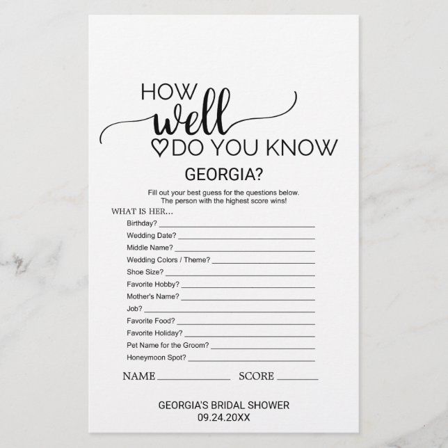 Simple Black Calligraphy What's in your Purse Game (Framsida)